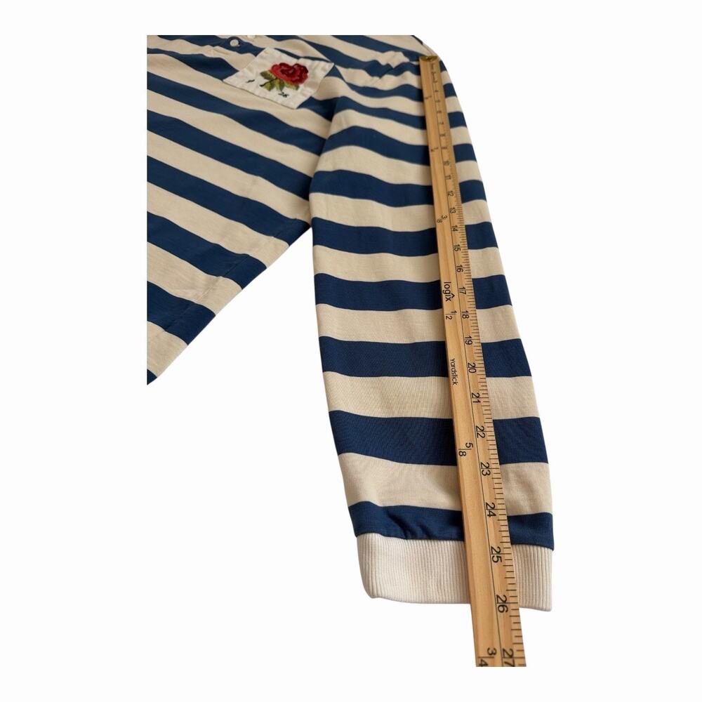Kent & Curwen Rugby Polo Shirt Men’s XXL Blue Stripe 100% Cotton David Beckham - Picture 8 of 12